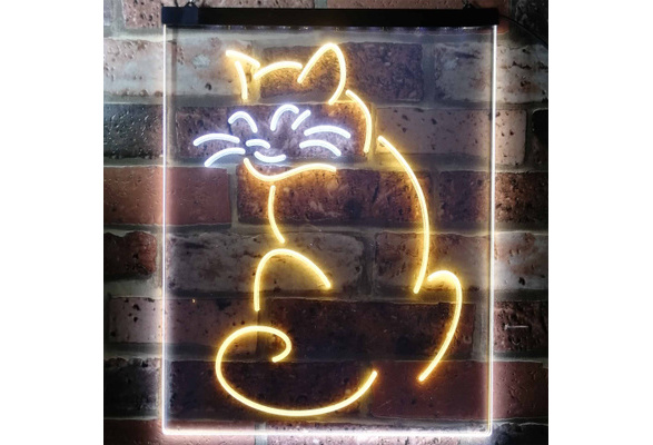 Cat Kitten Lover Pet Grooming Night Light Dual Color Led Neon Sign st6-st6-i3186 