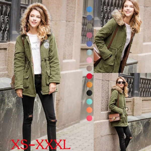 Womens military outlet style parka jacket