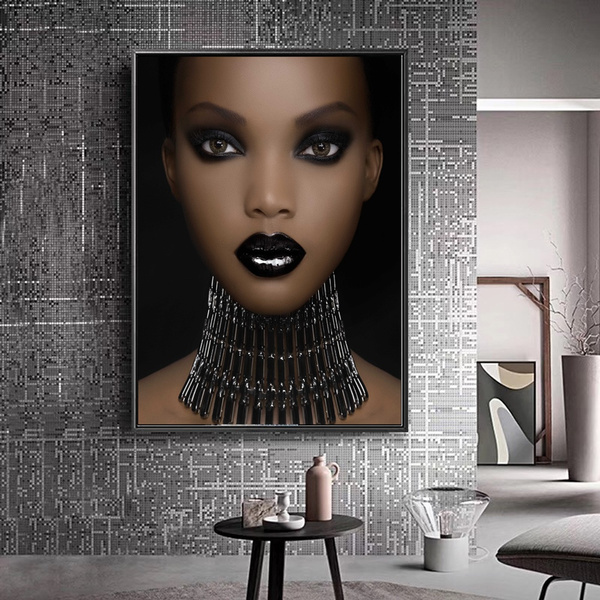 African Model Wall Art Prints Makeup Black Girl Canvas Paintings On The Wall Posters And Prints Modern Canvas Picture Wall Decor Wish