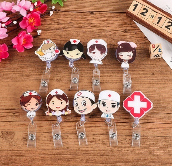 Retractable Office Supplies Badge Holder Lanyards Key Ring Nurse ID Name Card Retractable Office Supplies Badge Holder Lanyards Key Ring Nurse ID Name Card