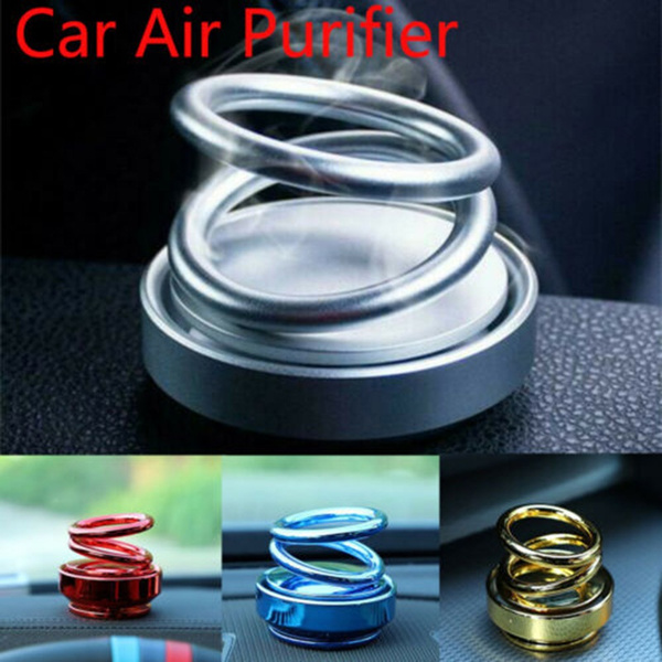 Solar Rotating Twin-ring Car Air Fresh Aromatherapy Ornaments Auto
