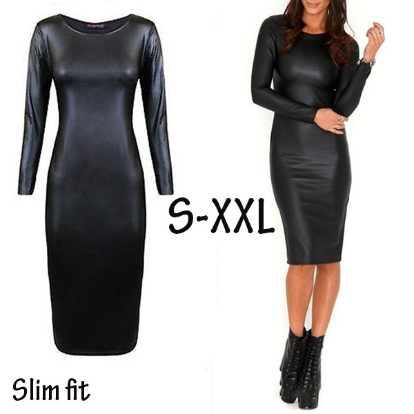 2020 Women's Fashion Latex Dress 