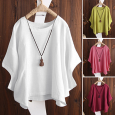 Summer, Plus Size, Sleeve, Tops
