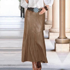fishtailskirt, maxi skirt, leather, kleid