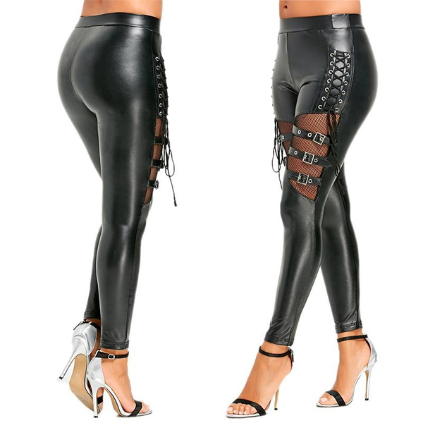 Sexy Punk Rock Garter Buckle Wetlook PU 