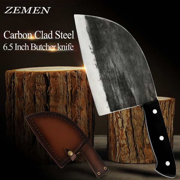 Handcrafted Chinese Kitchen Knife - High-Carbon Clad Steel