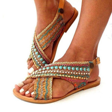 Summer, Sandals, Ethnic Style, peeptoeshoe