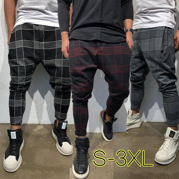 Men's hot sale plaid joggers