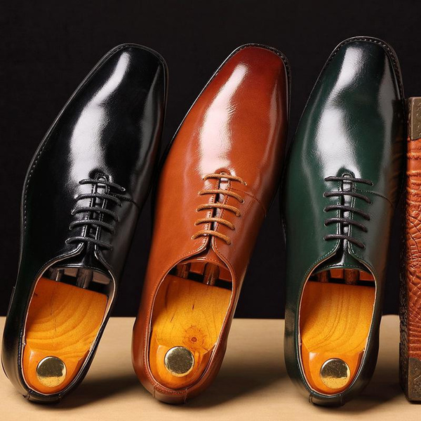 Men's Business Flats Leather Shoes Lace Up Dress/Formal Oxford Shoes Plus Size 