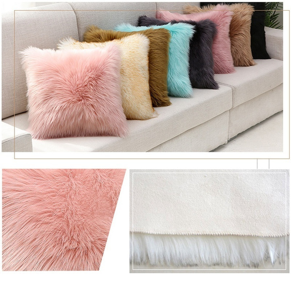 Fluffy Pillow Wool Cushions Fur Cushion