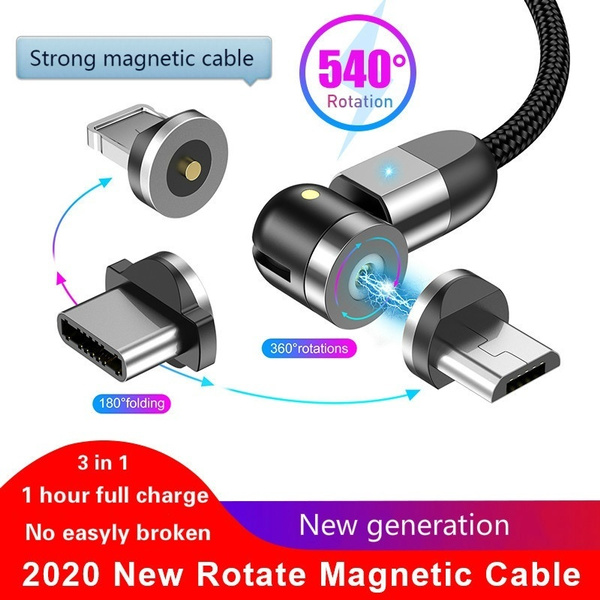 Color : White XIAOMIN 2m USB to USB-C/Type-C 540 Degree Rotating Magnetic Charging Cable Durable Color : White XIAOMIN 2m USB to USB-C/Type-C 540 Degree Rotating Magnetic Charging Cable Durable