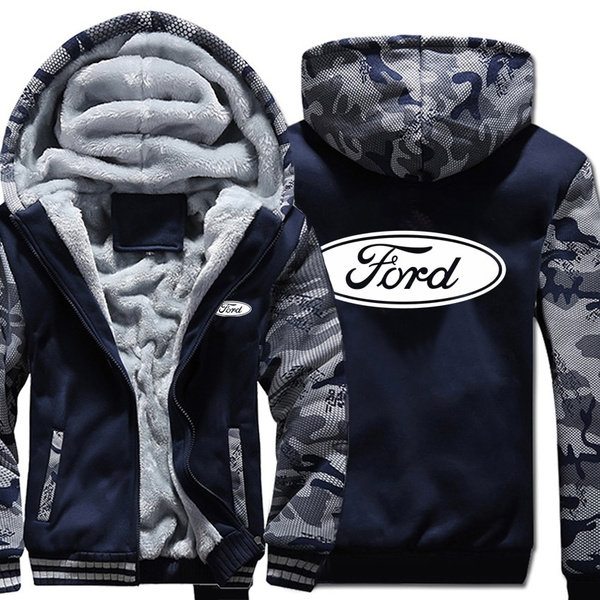 Ford Hoodies Winter Camouflage Sleeve Jacket Men Fleece Ford Men Sweatshirt