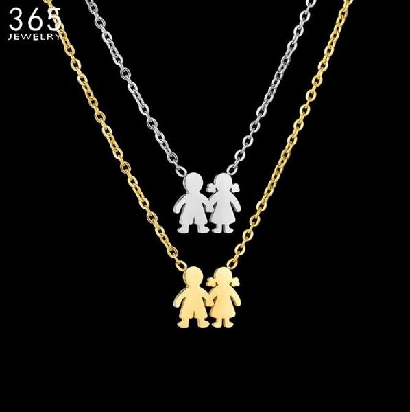 Girl and boy on sale necklace