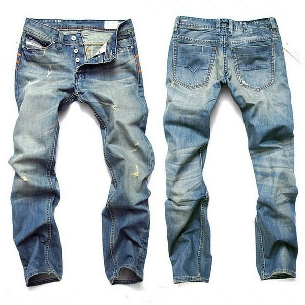 Men Jeans Fashion Designer Denim Blue 