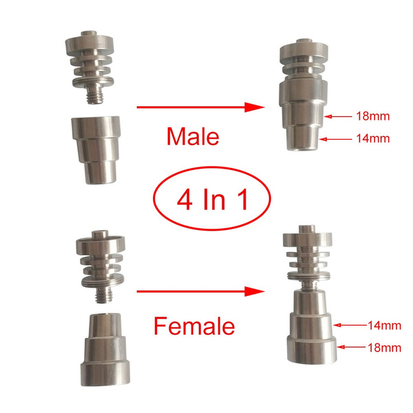 6-in-1 Male/Female Domeless Titanium Nail - The LEADING USA VAPOR Wholesale  Electronic Cigarette and Vaping Supply