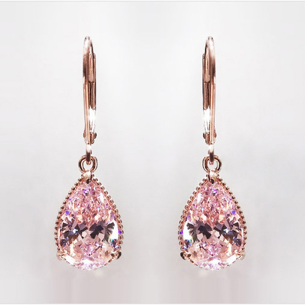 Diamond & Morganite Drop Earrings – Briony Raymond New York