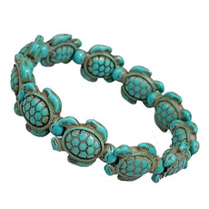 Charm Bracelet, Turtle, Turquoise, Jewelry