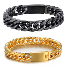 black bracelet, hip hop jewelry, Chain bracelet, Chain