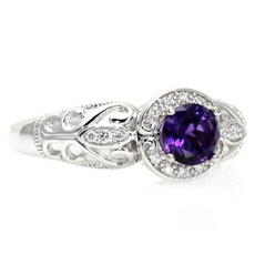 DIAMOND, wedding ring, 925 silver rings, Silver Ring