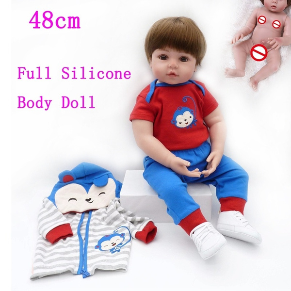 48cm full silicone reborn baby dolls boy girl bebe reborn menino bonecas  children gift can bathe