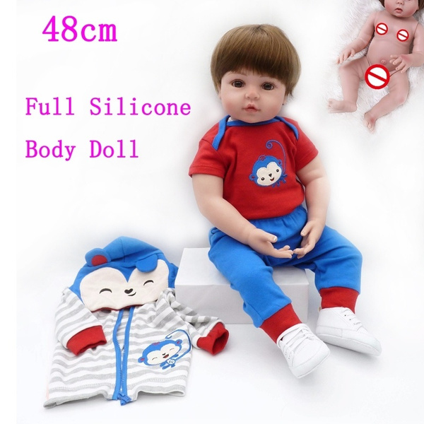 48cm full silicone reborn baby dolls boy girl bebe reborn menino