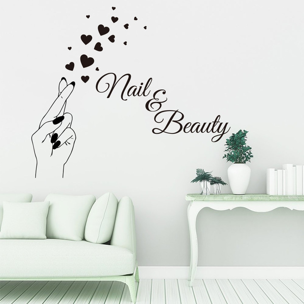 Nail Beauty Hand Heart Wall Sticker Barber Art Design Manicure Salon Window Decal Vinyl Decor Wish - Wall Decor Ideas For Nail Salon Nail Beauty Hand Heart Wall Sticker Barber Art Design Manicure Salon Window Decal Vinyl Decor Wish - Wall Decor Ideas For Nail Salon