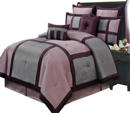 beddingkingsize, comforterbeddingset, Gray, purple