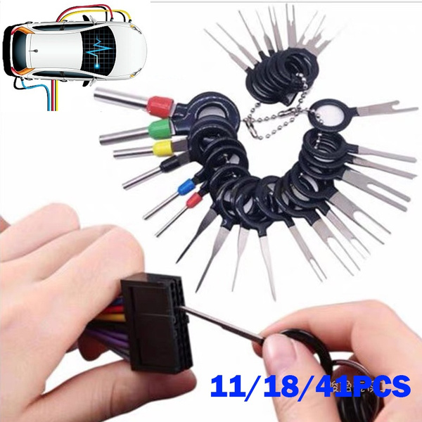 41 18 11pcs Car Terminal Wiring Harness Retractor Wiring Harness Terminal Plug Pick Pin Pick Pin Unlock Key Removal Tool Wish