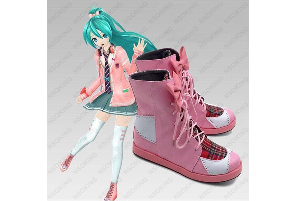 2020 New Hatsune Miku Cosplay Shoes Bowknot girl Anime Boots