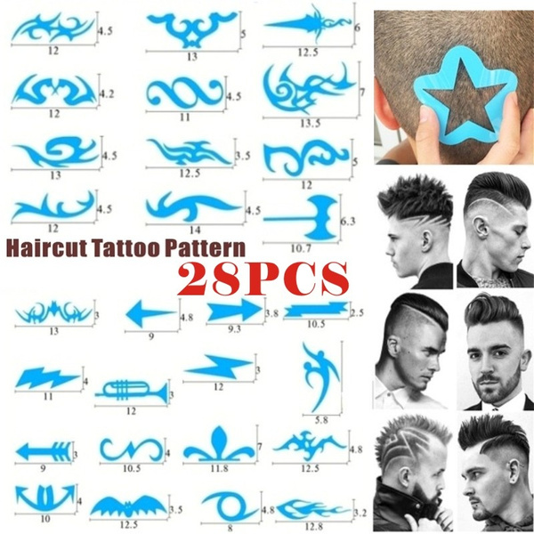 28PCS Variety Hairdressing Model DIY Cool Hairstyles Stencil Hair Salon  Pattern Tool Haircut Tattoo Design For Men And Kids | Wish