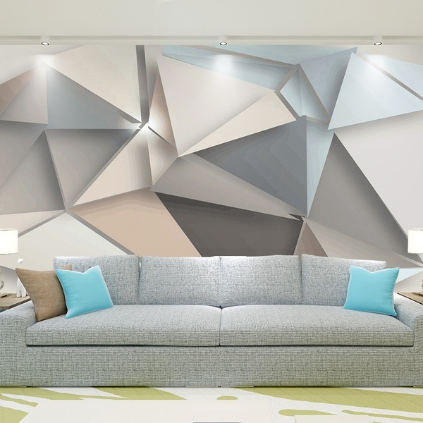 Custom Photo Wall Paper 3D Modern TV Background Living Room Bedroom  Abstract Art Wall Mural Geometric Wall Covering Wallpaper self-adhesive  wall sticker | Wish