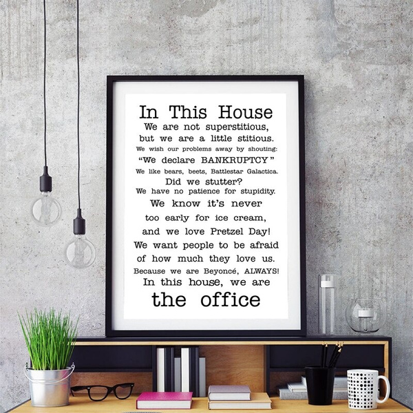 FAMILY FRIENDLY Version Of The Office Quotes TV Poster In This House Decor 