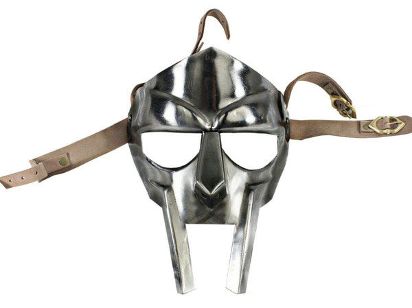 Replica Medieval Hand-Forged SCA-LARP-Helmet-Roman-Armor Doom mask,cosplay,Mask, Mad-Villain Mild Steel Face Armour MF Doom Gladiator Mask