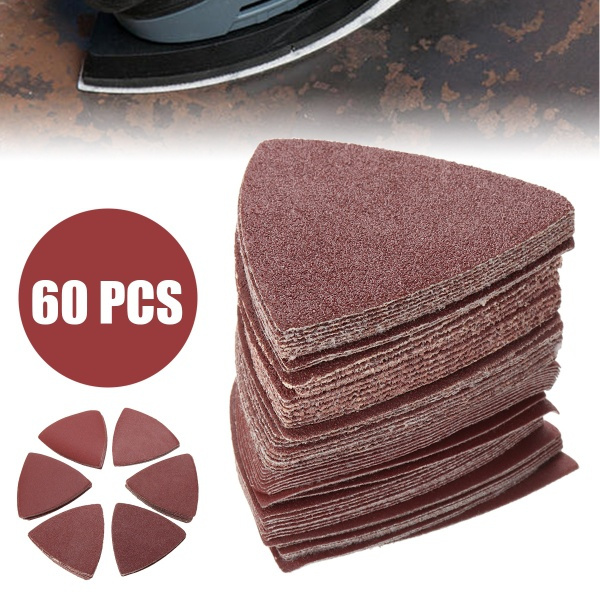 60pcs Triangle Sanding Pad Sheets Sandpaper for Grinding Polishing Wish