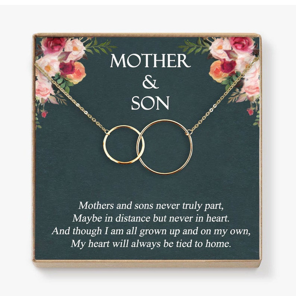 Mother's Day Gift for Mom From Son - Mother Son Necklace, Son Gift To Mom  Mothers Day Gift, Mom Necklace, Circle Necklace, A05