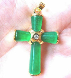 Jewelry, Cross Pendant, Cross, Green