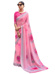 pink, saree, sari, Ethnic Style