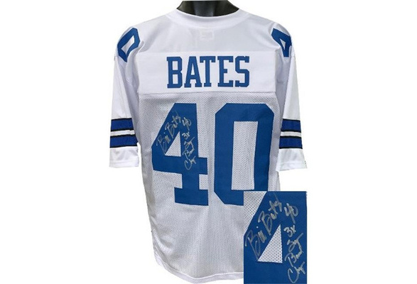 Bill Bates Autographed Signed Navy Custom Stitched Pro Style Football Jersey  #40 3X Super Bowl Champs- JSA Hologram