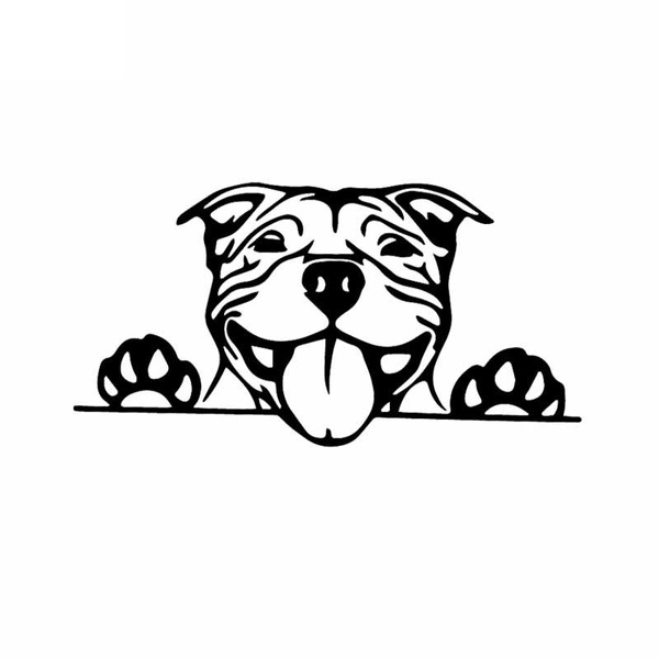 Paws up Pitbull Bully Dog Decal Any Size Any Colors Available Car Laptop 