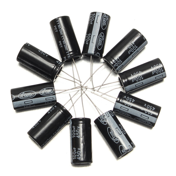 MYAMIA 10Pcs 100Uf 450V 105C Radial Elektrolytisch Kondensator 18x35Mm