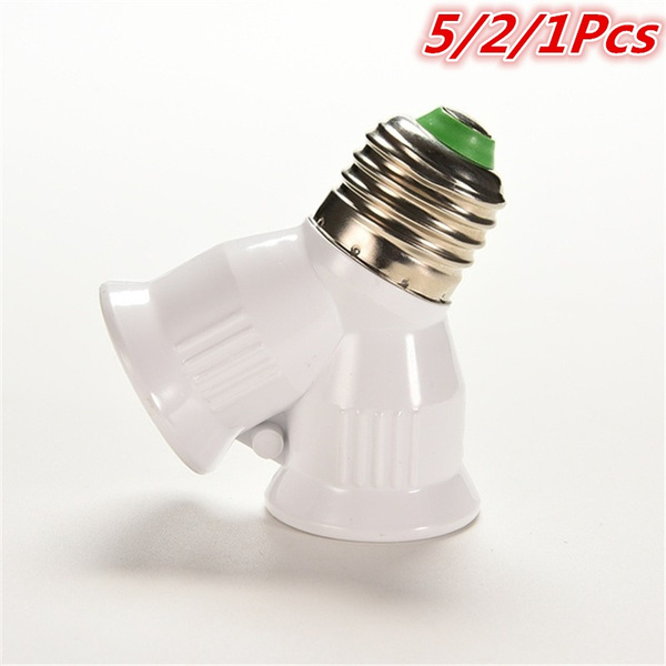 Attacco E27 2 pezzi, adattatore doppio splitter, bianco