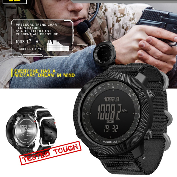 Amazon.com: NORTH EDGE Apache Tactical Watches - Digital Outdoor Sports  Survival Military Watches for Men, Compass, Rock Solid, Durable Band, Steps  Tracker, Pedometer Calories : Lawrence: Clothing, Shoes & Jewelry