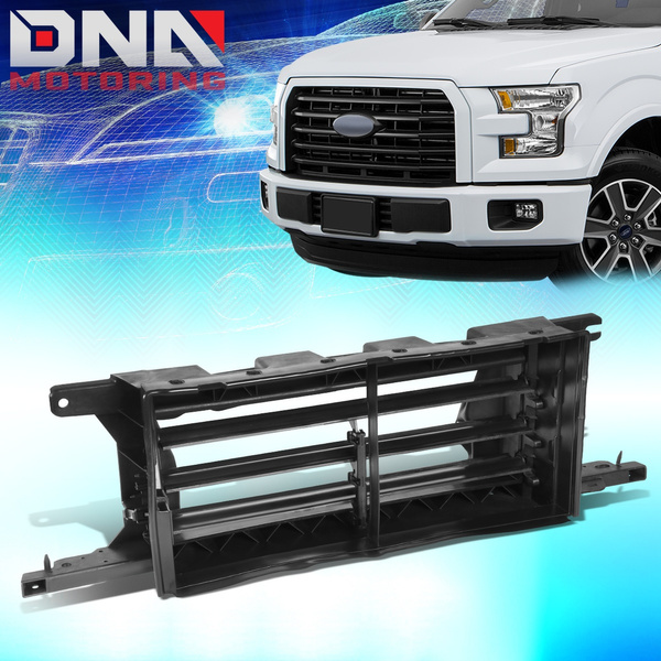 DNA MOTORING ZTL-Y-0157 Front Upper Radiator Grille Air Control Shutter Replacement for 15-17 Ford F-150 V8 Black