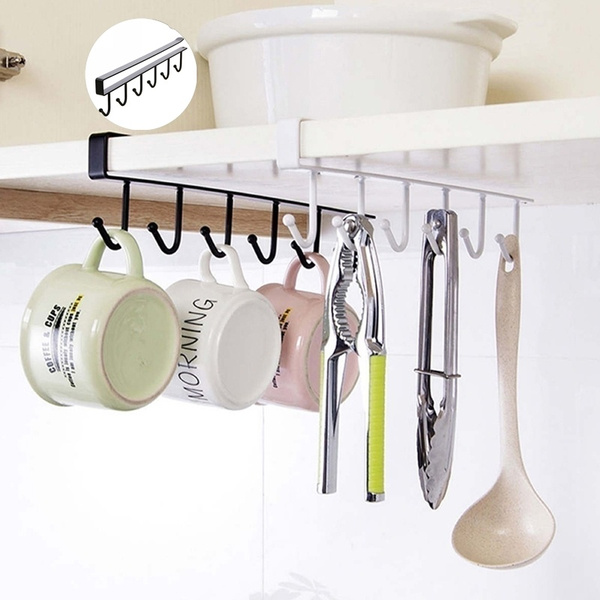 Multifunctional Hook Cupboard Mug Holder Mug Hooks Rack Hanger Coffee Cup Storage Holder Closet Clothes Hook Wish