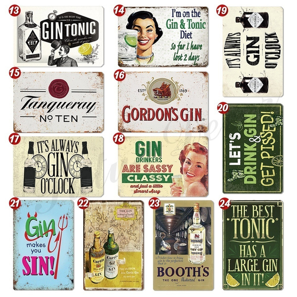 PERSONALISED GIN BAR LOUNGE PARLOUR GIRLS PARTY   Retro Vintage  Metal Wall Sign