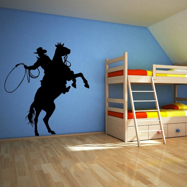 Handsome Cowboy Lassoing Lasso Rope Rodeo Ranger Horse Rider Wall Art ...