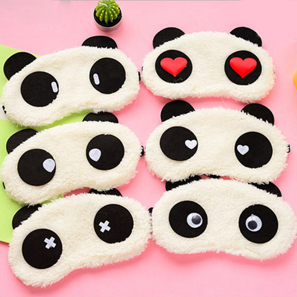 Cute Sleeping Eye Mask Plush Blindfold Travel Sleep Masks Soft