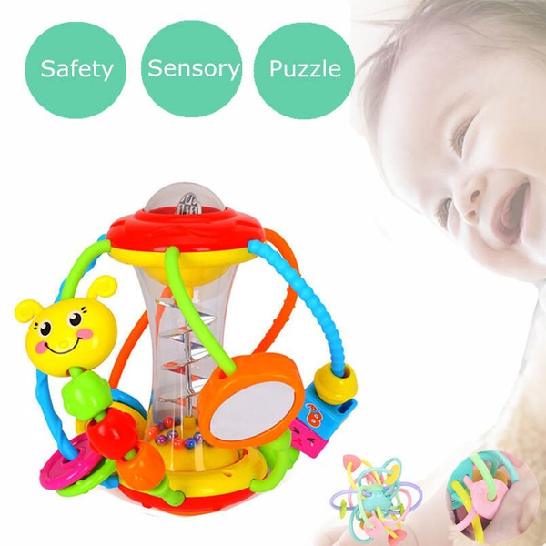 Popular Hand Rattle Ball Toys Baby Rattles Handbell Puzzle Educational Toys 