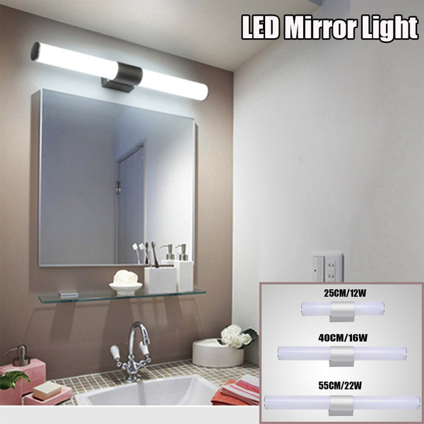 Modern Bathroom Vanity LED Light Acrylic Front Mirror Toilet Wall Lamp 