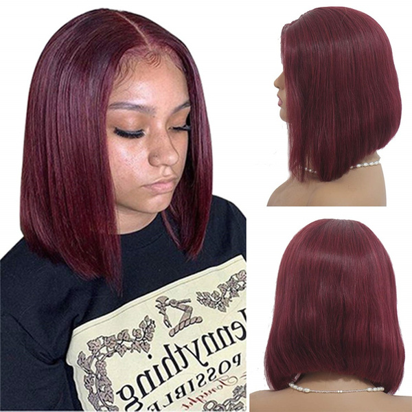 Women's Sweet Light Brown Wine Red Street High Temperature Wire Centre  Parting Straight Hair Wig Net